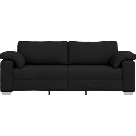 Sofa 3 places Noir 220 cm tissu (1/5)