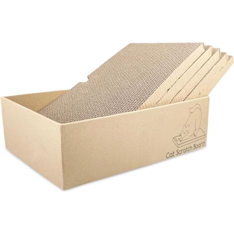 5 Pièces Griffoir pour Chat, Griffoir Chats Carton Ondulé, Grattoir Chat Carton 43 X 25.4 X 12.7cm, Griffoirs pour Chats Réversible Antidrapant, Planche à Gratter pour Jouer, Dormir (1/5)