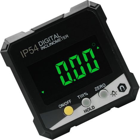 Digitaler Neigungsmesser 4x90° Messung IP54 LCD-Bildschirm Magnetische Digitalanzeige Winkelmesser Gelb DLW30D (1/5)