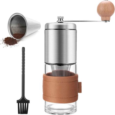 Sublimez votre expérience café : Moulin à café manuel avec meules en céramique réglables et matériaux de haute qualité pour une mouture homogène, idéal pour (1/5)
