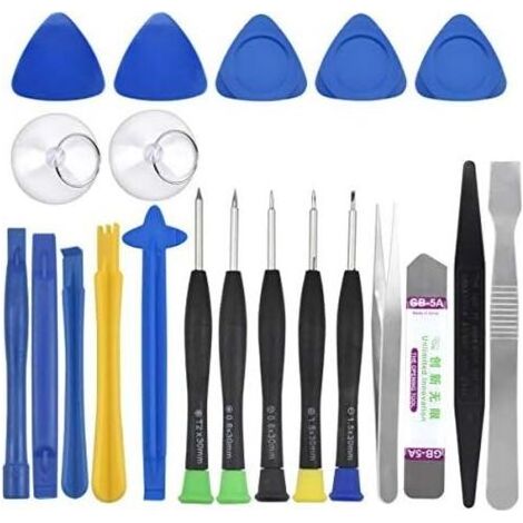 Kit Reparation Smartphone, 22 en 1 d'outils d'ouverture, outils de réparation kit,Jeu Tournevis,Spudgers, Pincettes, Racleur et Ventouse pour Smartphones,Tablettes appareils - (1/5)