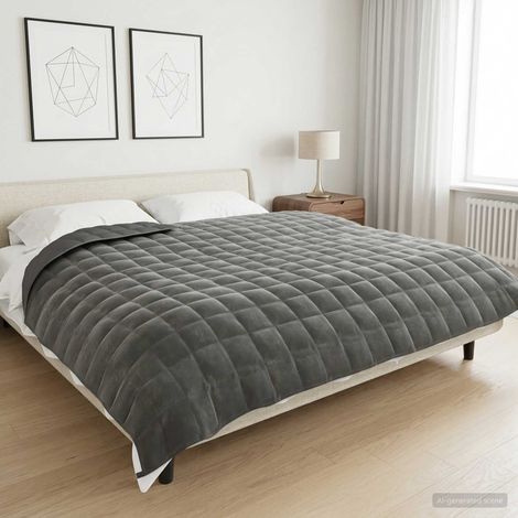 vidaXL Coperta Ponderata Antracite 200 x 225 cm 9 kg 100% Cotone 205T