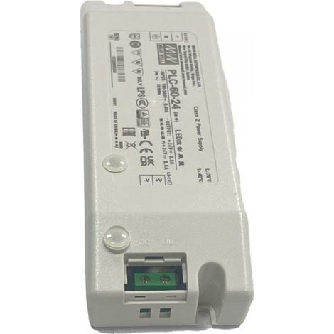 MW MEAN WELL PLC-60-24 Alimentatore 24V 2,5A 60W Con Scatola Chiusa In Plastica Input 220V e 110V