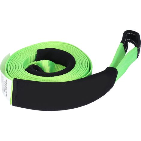 Sangle de remorquage 5m 5T Polyester Vert pour 4x4, SUV, VTT, câble de traction tout-terrain, corde de dépannage auto, sangle résistante à l'usure. (1/5)