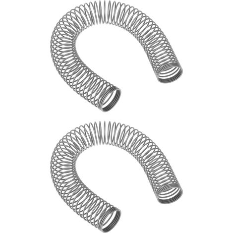 Lot de 2 Ressorts Anti-pliure Diamètre Intérieur 16 Mm Longueur 200 Mm Acier Galvanisé Argent
