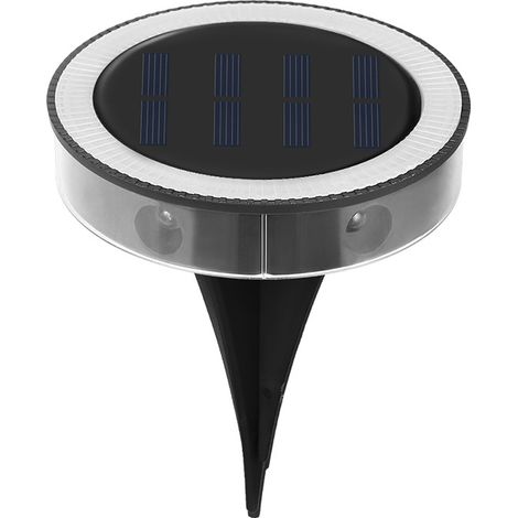 Éclairage solaire extérieur — Lampes de jardin solaires étanches à 6 LED, éclairage paysager de type disque (Lot de 4, Blanc chaud) (1/4)