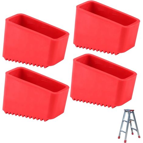 Embout Escabeau,4 Pièces Couvre Pieds D'échelle, Patin Echelle de Remplacement, 50x20 mm Pieds D'échelle en Caoutchouc Embout pour Les Échelles Pliantes des Travailleurs à Domicile (1/5)