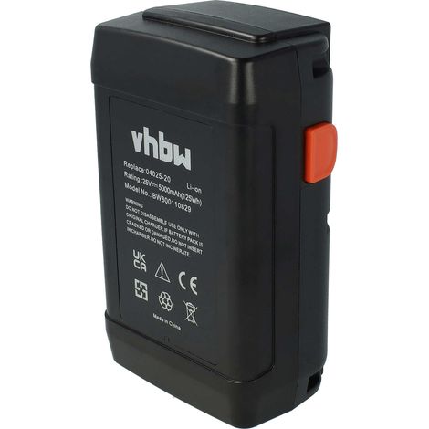 vhbw Batterie compatible avec Gardena faucheuse hélicoïdale 380 C (4024-20), 380 EC (4028-20), 380 Li (4025-20) tondeuse (5000mAh, 25V, Li-ion)