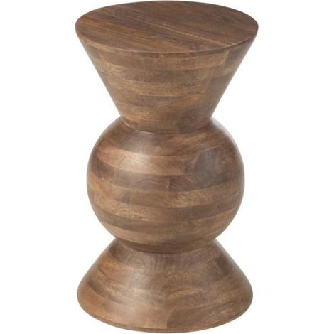 Table basse ronde en manguier brun - SUGAR (1/4)