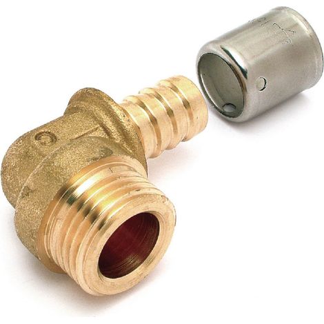 coude à 90 degrés - a sertir - tube per - diamètre 16 vers mâle à visser 15 x 21 - sachet 2 pièces - altech (1/2)