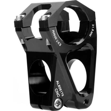 Potence de vélo WAKE 31,8 mm 50 mm, potence courte en alliage d'aluminium pour VTT et vélo de route, noire (1/5)