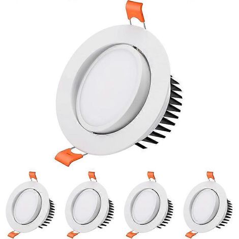 Spot encastré LED, [Lot de 4] Spot encastré LED 7 W pour salle de bain, blanc froid 6000 K, spot encastré LED extra plat, spot de plafond orientable 40 (1/5)