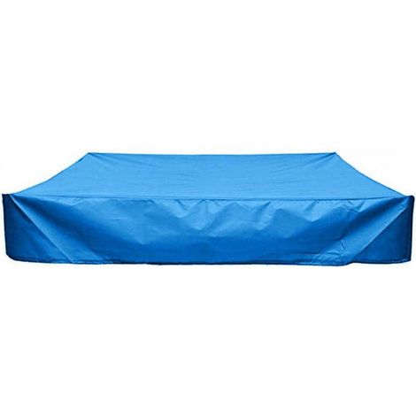 Quadratische Schutzhülle aus Oxford-Canvas für Sandkasten, Gartenpool – Staub- und UV-beständige Abdeckung – 200 cm, blau.