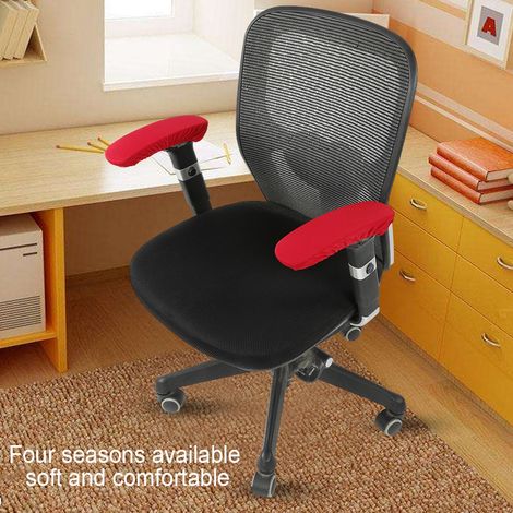 Une paire de housses élastiques et extensibles pour accoudoirs de chaise de bureau, amovibles et protectrices pour accoudoirs de chaise d'ordinateur. (1/5)