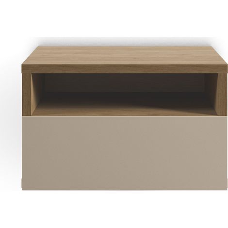 Table de chevet murale 1 tiroir en bois - Beige - Quenor