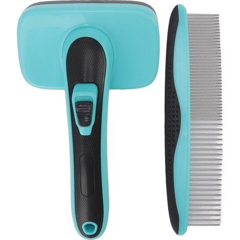 Kit de brosse lissante multifonctionnelle en acier inoxydable pour chiens et chiots. Brosse automatique pour l'épilation. (1/5)