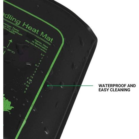 Electronique Tapis Chauffant 24x52cm, coussin de chauffage hydroponique imperméable pour l'usine de reptile de graine avec la protection contre la puissance sûre et durable CE certifié(Paquet de 1) (1/5)