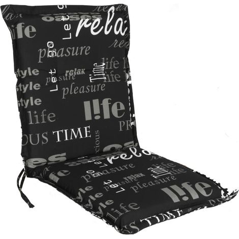Universal Niedriglehner Polster Auflage 100 x 50 cm - Lifestyle - Gartenstuhl Niederlehner Kissen mit Schriftzug