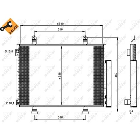 Condenseur, climatisation NRF 35944 SUZUKI 9531068L00 9531068L10 9531068L11