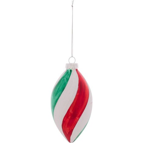 Pallina di natale in vetro tricolore: rosso, verde e blu, diametro 80 mm - Atmosphera créateur d'intérieur (1/5)
