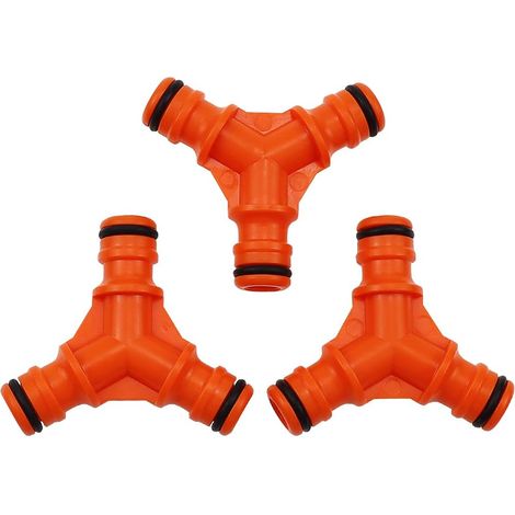 Tuyau d'arrosage Y séparateur rapide connecteur pas de fuite séparateur 3 voies opération facile 16mm diamètre 3-Pack (1/5)