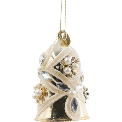 Campana decorativa Extravagance en vidrio dorado Ø5,5 × H8,5 cm (1/2)