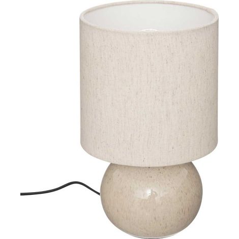 Lampe à Poser Boule "Gaia" 28cm Lin (1/4)