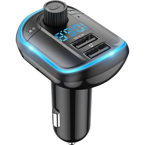 T829 Auto-MP3-Player mit zwei USB-Anschlüssen, farbiger Ambientebeleuchtung, Bluetooth-Freisprecheinrichtung und FM-Radio – Bildversion (1/3)