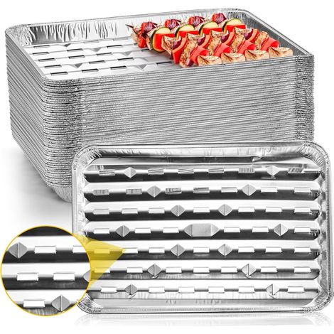 [MAI USATO]Confezione da 30 teglie monouso in alluminio - 34 x 22 x 2,8 cm, teglie in alluminio per cucinare, cuocere al forno, riscaldare, conservare, preparare i pasti, da asporto (1/5)