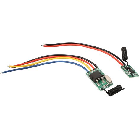 Émetteur 5V‑24V et récepteur 6V‑36V, interrupteur sans fil RF 433MHz pour portails, sols et cloisons. (1/5)