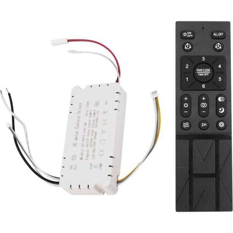 Kit telecomando per ventilatore da soffitto Crezuo con 6 velocità, luce dimmerabile e compatibile con tensioni da 110 a 265 V.-Crezuo