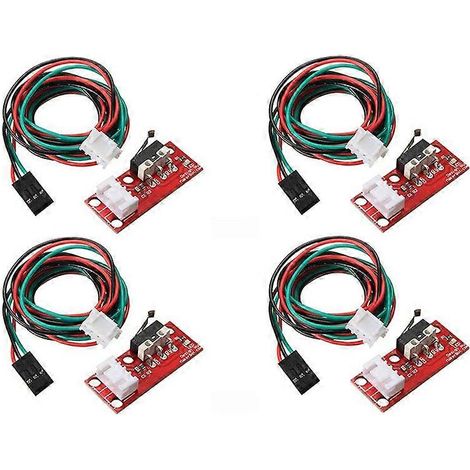 4 Stück mechanische Endschalter für 3D-Drucker, RAMPS 1.4, mit 3-poligem 70 cm Anschlusskabel