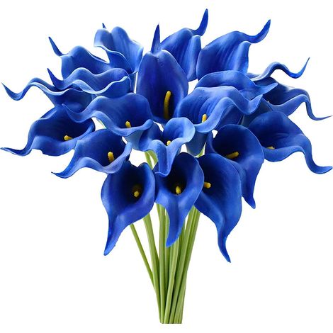 Fleur Artificielle - Calla Lily - Hauteur Totale 32 Cm - Tige Plastique - Latex Réaliste - Décoration Intérieure Mariage Fête - Lot De 20 Pièces (1/5)