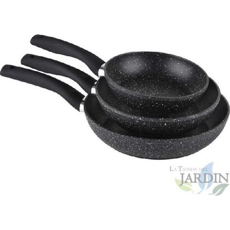 Pentole in alluminio forgiato Orbegozo da 18, 22 e 26 cm (Pack 3).  Rivestimento antiaderente in pietra.