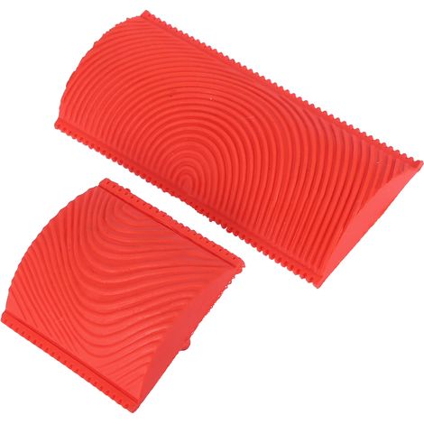 Ensemble de 2 pinceaux en caoutchouc à effet bois pour peinture murale DIY (1/5)