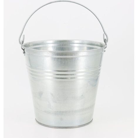 Seau 10L en acier galvanisé – Résistant aux intempéries – Pour transport de terre, eau, mortier – Poignée ergonomique - SEAU 10 L (1/5)