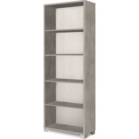 Libreria Moderna 70x29x190 cm Cemento Ripiani Regolabili (1/3)