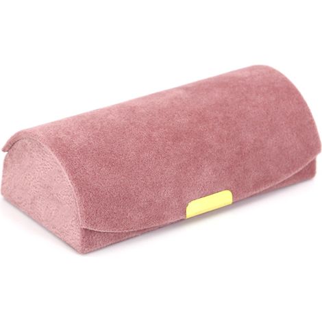 Mini boîte à bijoux de voyage portable en velours rose, organisateur de bagues et de boucles d'oreilles (1/5)