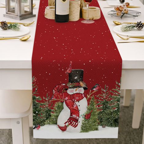 Nappe de Noël en lin et ficelle, thème Noël, fête, café, restaurant, cuisine, mariage, décoration intérieure (1/5)