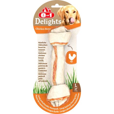 8in1 Kauknochen Delights Chicken L Leckerli Kausnack Hundefutter (1/3)