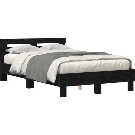 Maison Exclusive - Cadre de lit avec LED Chêne noir 120 x 190 cm Bois d'ingénierie (1/5)