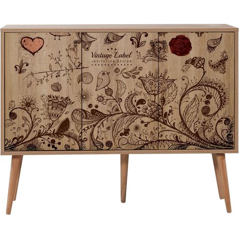Buffet 3 portes en bois clair Kiza 731 (1/5)