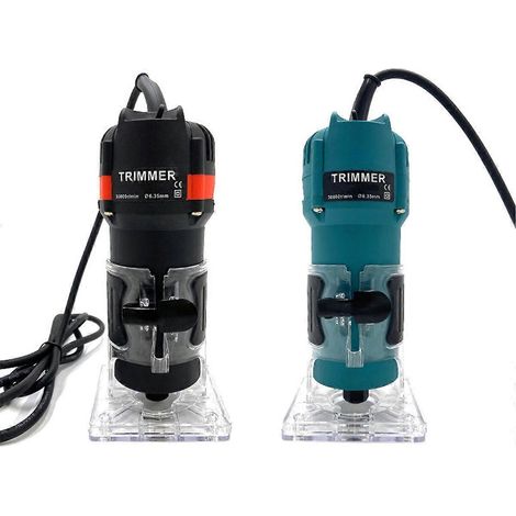 Défonceuse électrique portative 110 V/220 V 30 000 tr/min, outil de coupe pour laminage de bois 6,35 mm, bleu (1/5)