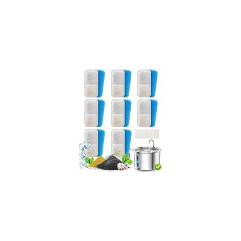8er-Pack Ersatzfilter für Katzenbrunnen aus Edelstahl 304, für Katzenbrunnen mit 3 Aktivkohlefiltern (1/5)