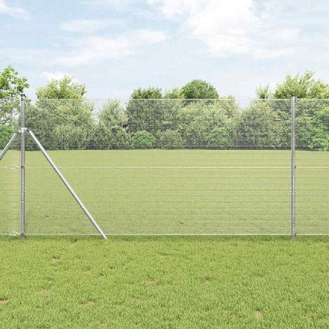 Zaunpfosten Silber 25 x 1 m (12 x 12 mm Masche) Stahl