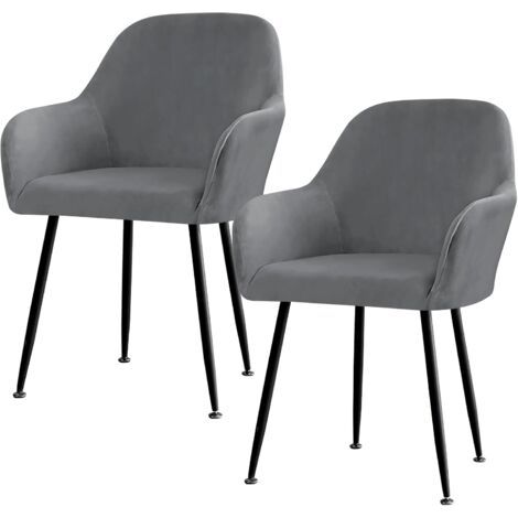 Set mit 2 Stretch-Stuhlhussen, elastische Stuhlhussen mit Armlehnen, abnehmbare Stuhlhussen für Hochzeitsfeiern (grau) (1/5)