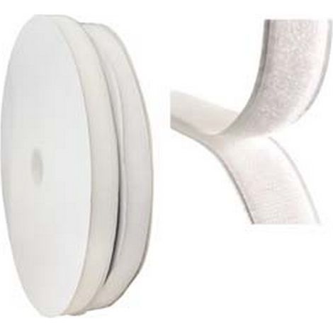 50MT FETTUCCIA VELCRO BIANCA - mm.20 maschio adesiva
