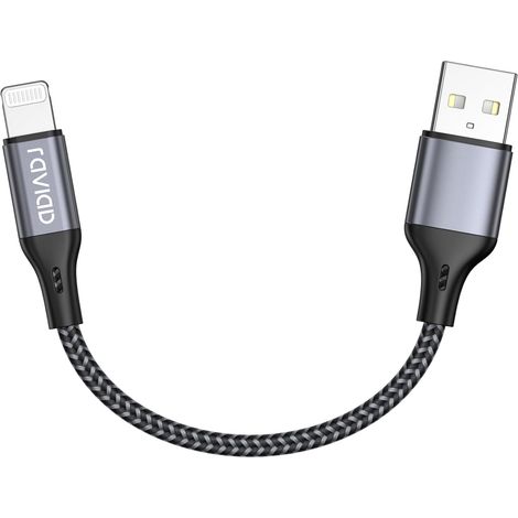 Câble iPhone Court 15CM [Certifié MFi] Câble Lightning Nylon Tressé (1/5)
