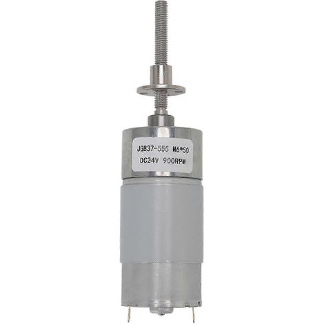 Moteur à vis sans fin autobloquant 24V DC, haute torsion, réducteur à bride M6x50mm, 900 tr/min, pour applications industrielles. (1/5)