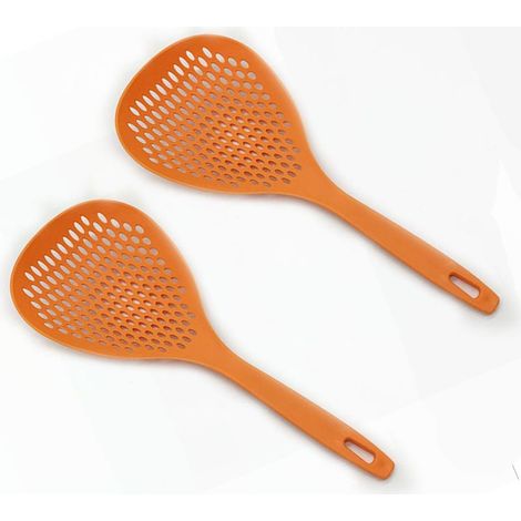 Cuillère-passoire à égoutter, cuillère à trous pour la cuisson, ustensiles de cuisine résistants à la chaleur, cuillère-passoire avec manche, passoire à eau intégrée pour la cuisson (1/4)
